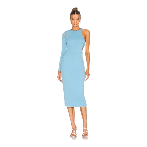 H:ours Joelle Midi Dress in Cyan Blue Size Small - Picture 1 of 10